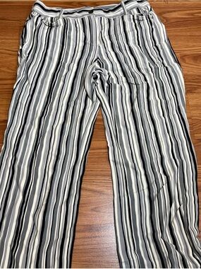 Michael Kors Striped Pants in Black, Gray & Cream
